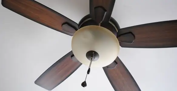 Fully installed ceiling fan with balanced blades and light fixture in San Antonio, TX