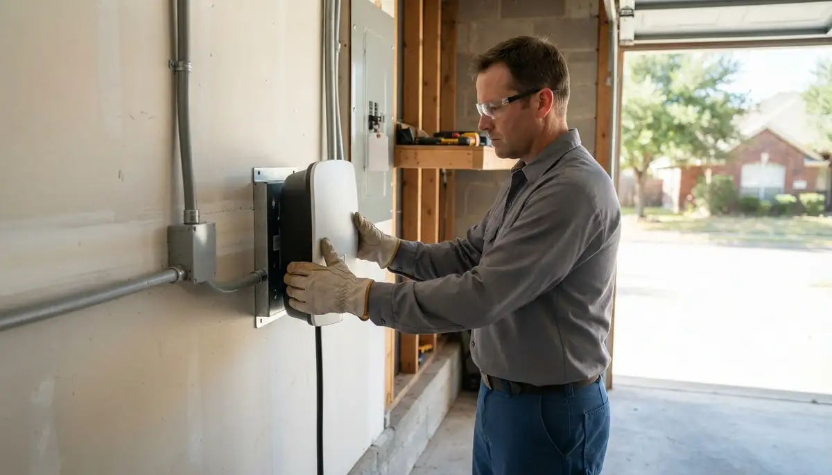 Electric vehicle charger installation with dedicated circuit for Adkins, TX homeowners