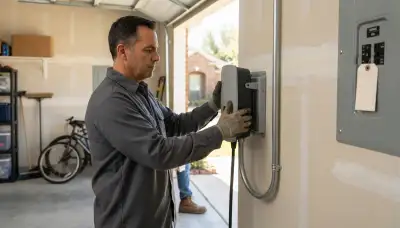 Electric vehicle charger installation with a 240-volt circuit in Von Ormy, TX