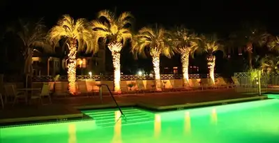 landscape lighting installation services illuminating outdoor recreational areas in San Antonio, TX
