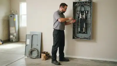 Electrician upgrading an older home's electrical panel in Cibolo, TX