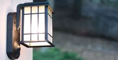 security light installation services with professionally mounted exterior wall light in San Antonio, TX